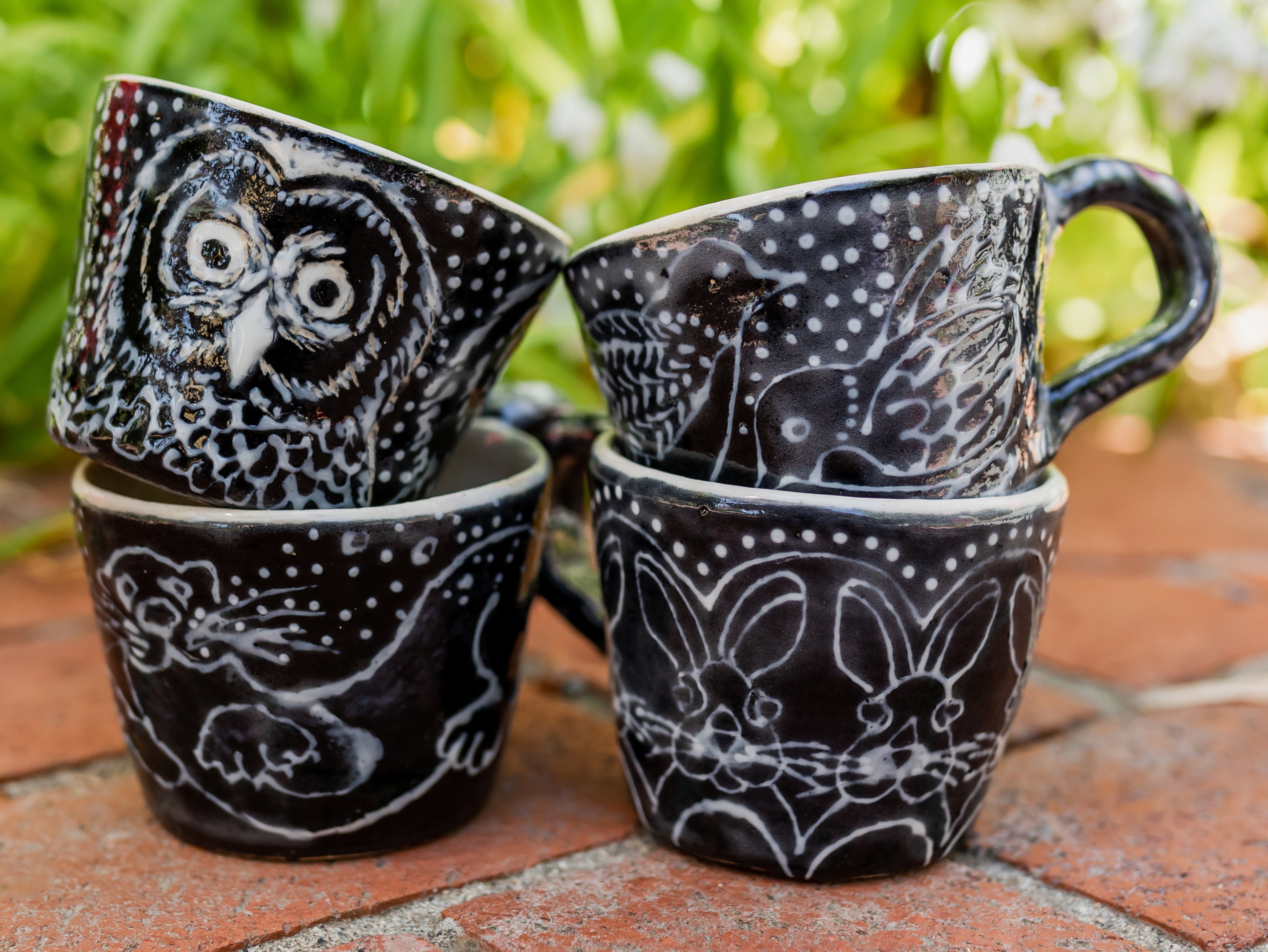 Creature Cups ~ Set Of Five Mugs-Cups ~ Eight Ounces ( 8 Oz. )