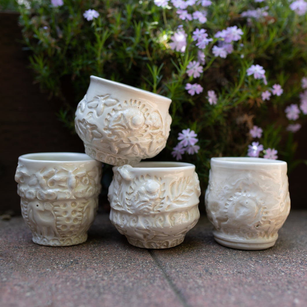 White Bee Cups #110