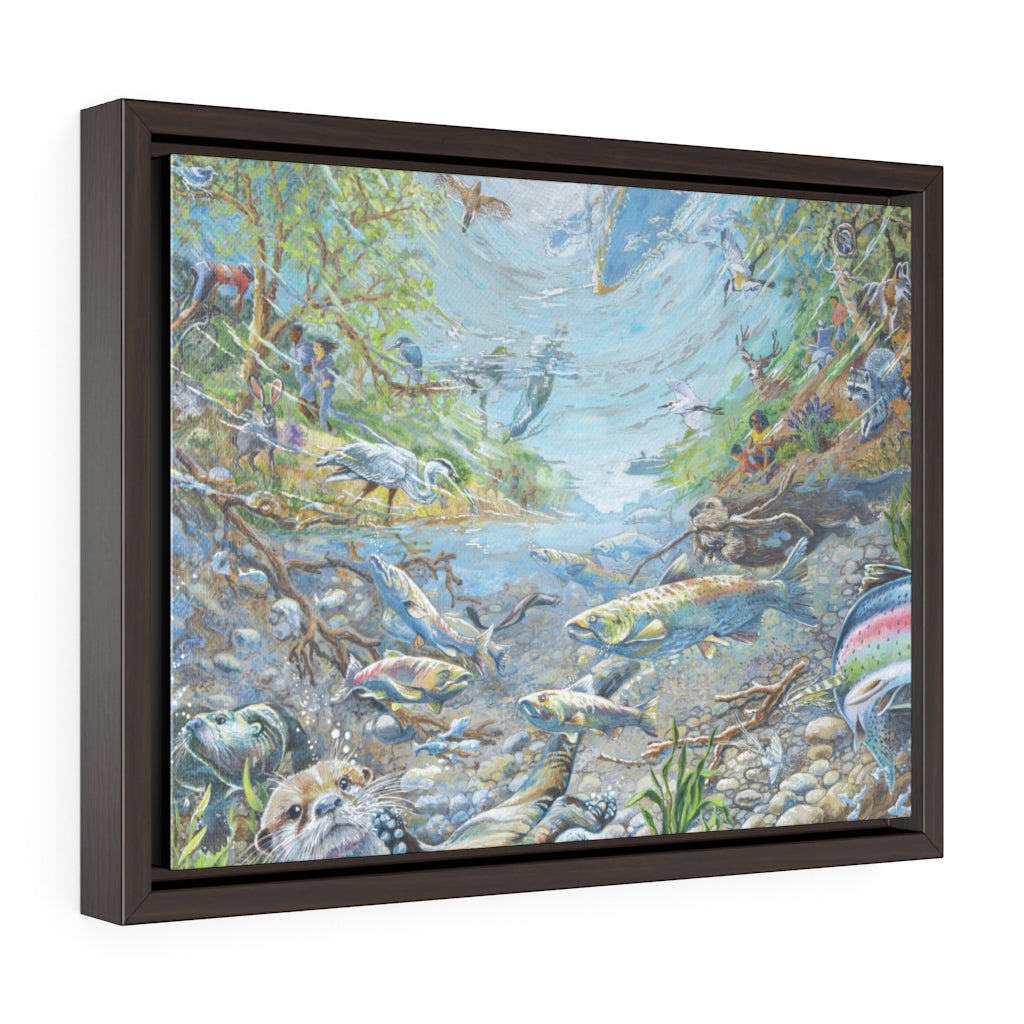 American River Horizontal Framed Premium Wrap Canvas